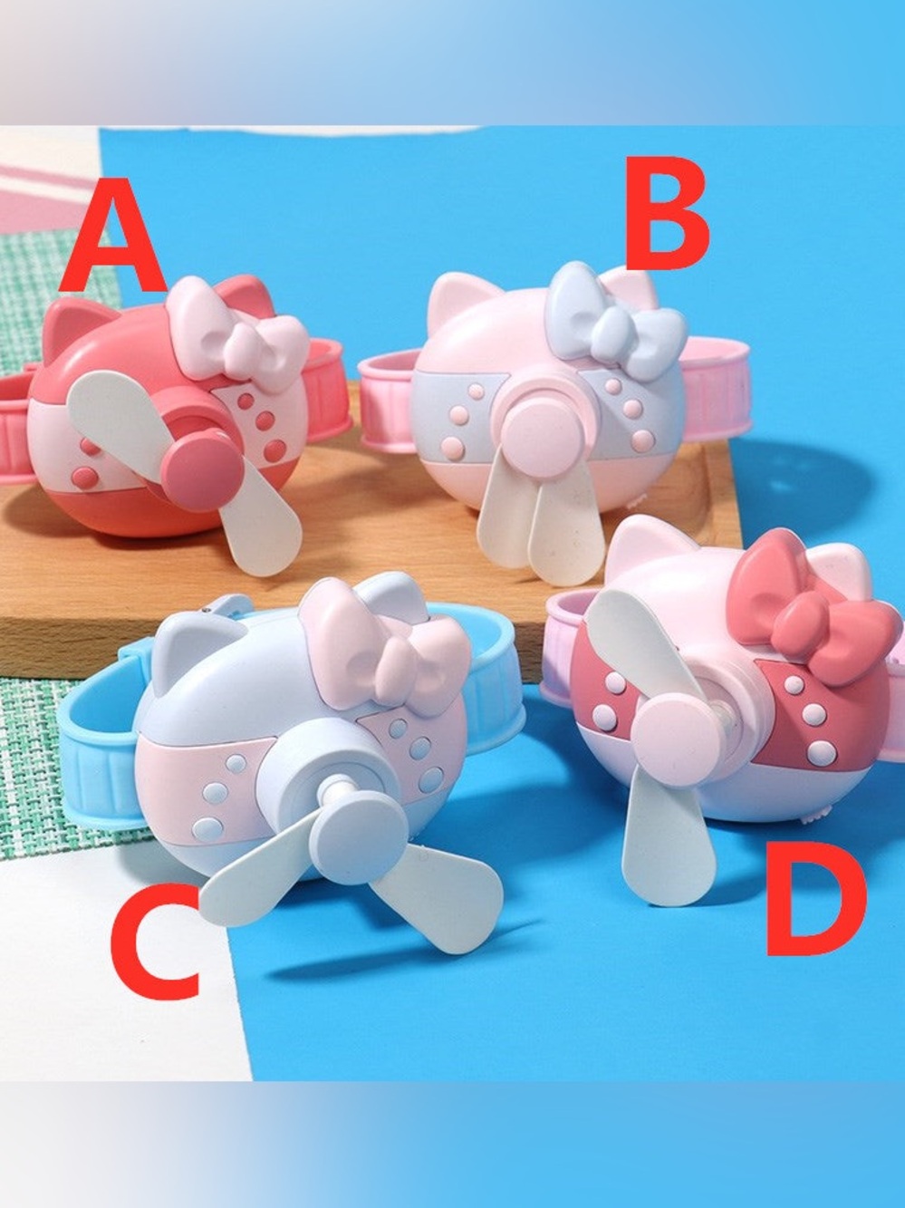 Mini Wrist Fan, Watch Fan Cartoon Rechargeable Portable Cool